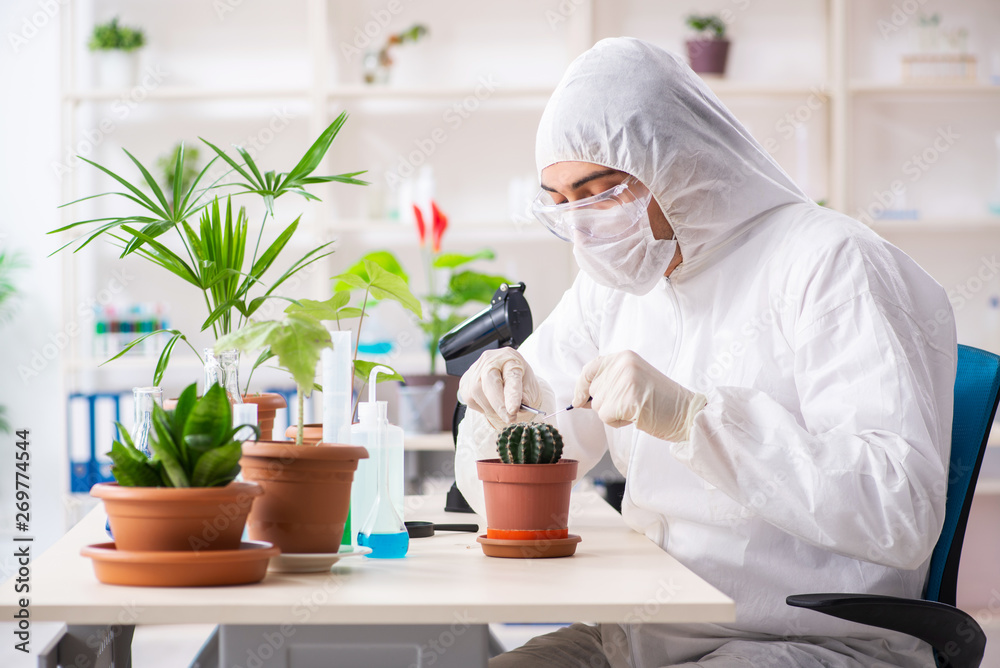 Biotechnology chemist working in lab Biotechnology chemist working in lab