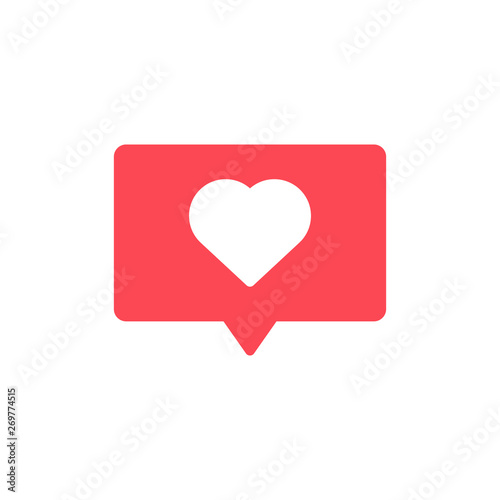Heart icon. Notifications like sign.  Vector illustration. 