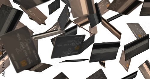 credit card silver falling slow motion
