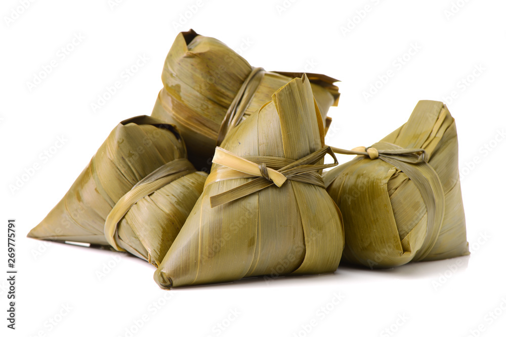 Obraz premium Rice dumpling on white background 