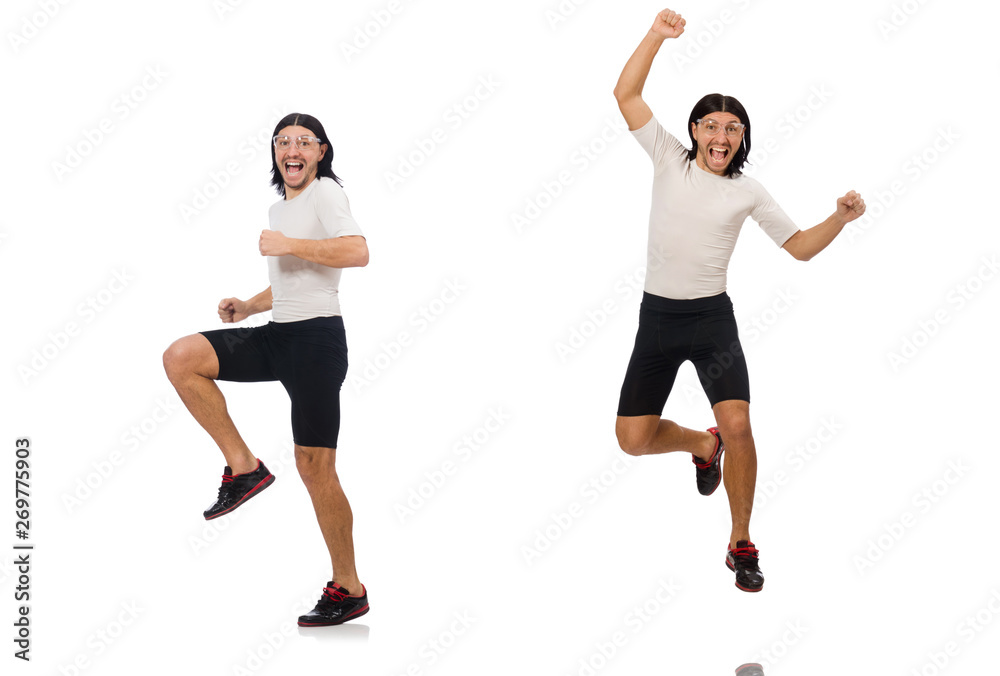 Man exercising isolated on white Man exercising isolated on white