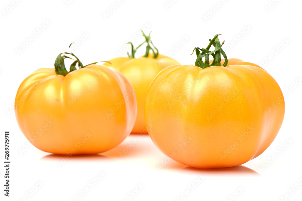 fresh yellow tomatoes on white background fresh yellow tomatoes on white background