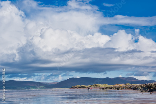 mountains of Dingle peninsula from Rossbeigh beach of Ring of Kerry © yare yare