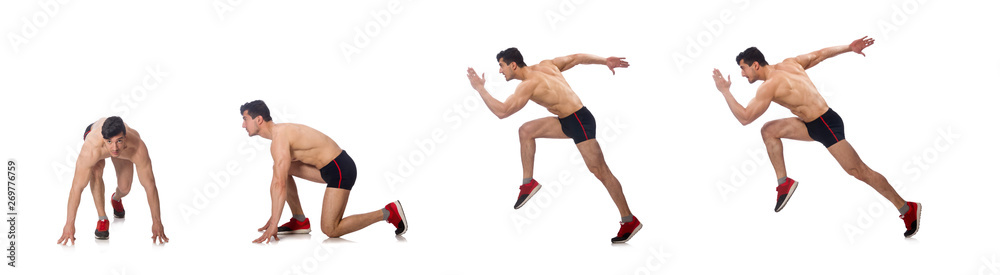 Muscular man isolated on the white background Muscular man isolated on the white background