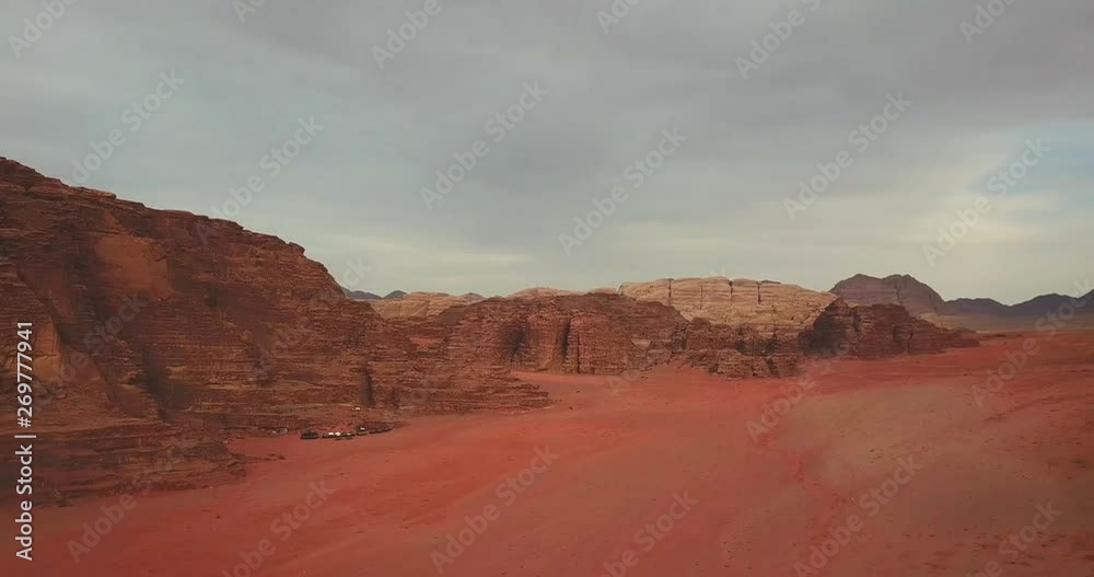 Wadi Rum Jordan Desert Aerial Panorama Wadi Rum Jordan Desert Aerial Panorama