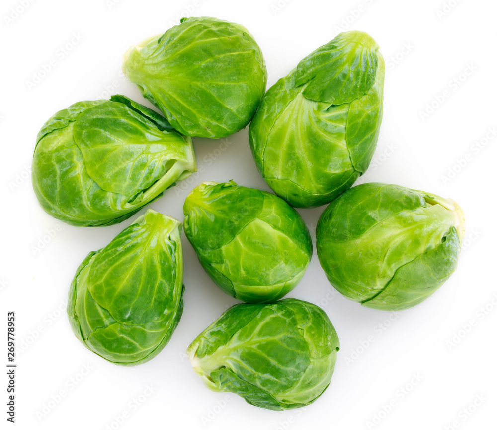 Brussels sprouts on white background Brussels sprouts on white background