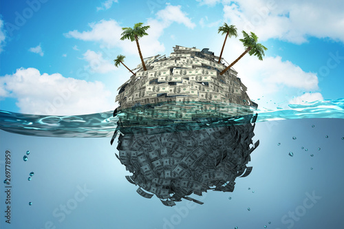 Konstfotografi Offshore accounts concept  - 3d rendering