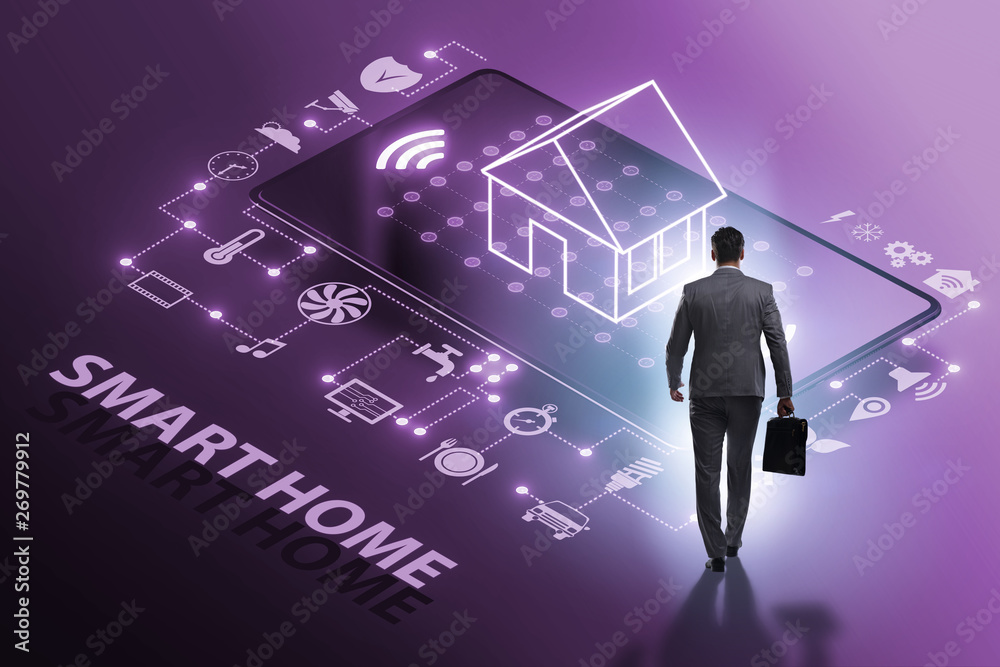 Smart home concept with devices and appliances Smart home concept with devices and appliances