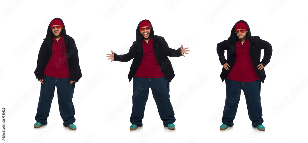 Naklejka premium Overweight man isolated on the white