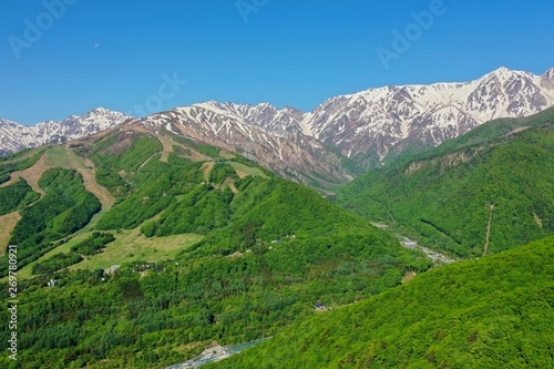 初夏の白馬連峰を空撮 © gyoganjin