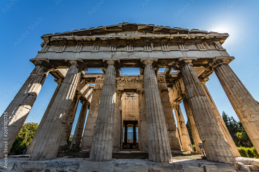 ancient greek temple of olympian zeus in athens