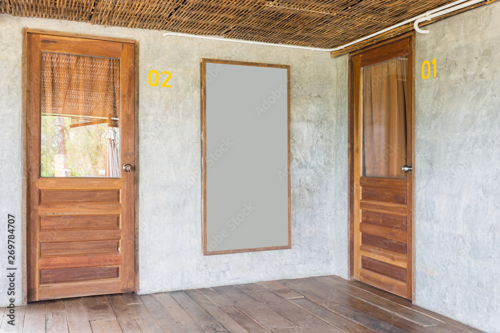 Fototapeta premium 2 Door of Interior Design Room in Country Loft Style