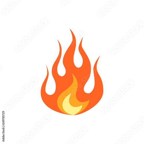 Simple vector flame icon in flat style