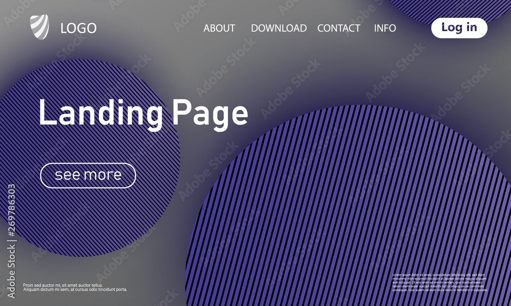 Fototapeta premium Website landing page. Material design.