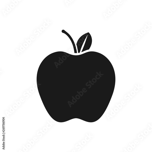 Apple Icon in trendy flat style isolated on white background. Apple fruit symbol for your web site design.