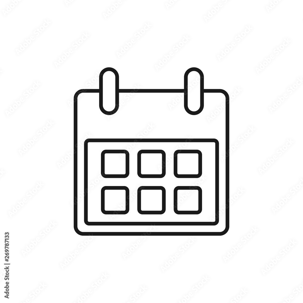 Calendar Icon in trendy line style. Event planner icon. Calendar symbol for your web site design, logo, app, UI. Vector illustration. Calendar Icon in trendy line style. Event planner icon. Calendar symbol for your web site design, logo, app, UI. Vector illustration.