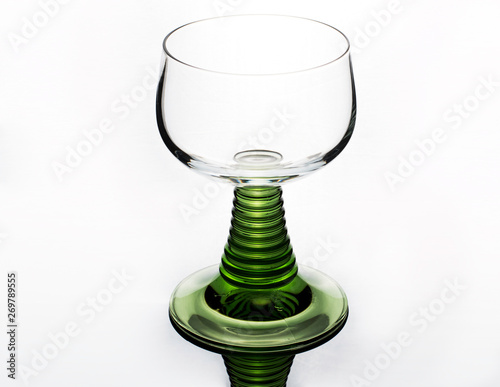 Wine Glass With Green Stem