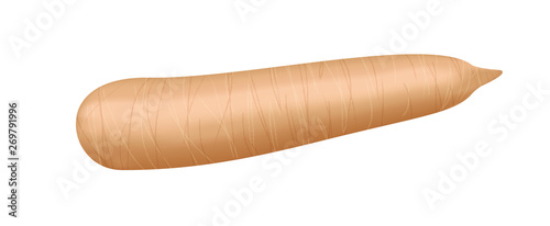 raw cassava fresh isolated on white background, cassava cut slice for tapioca flour industry or ethanol industry, pile yucca cassava tuber, raw manioc cassava in top view