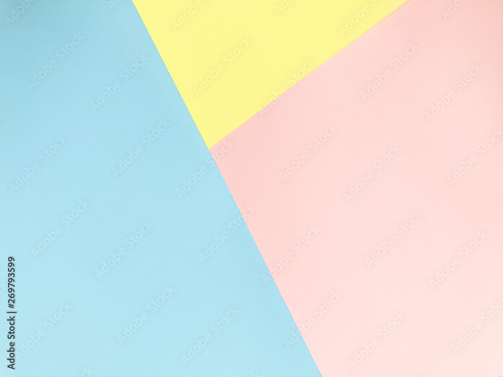 Blue, pink and yellow Pastel color background Blue, pink and yellow Pastel color background