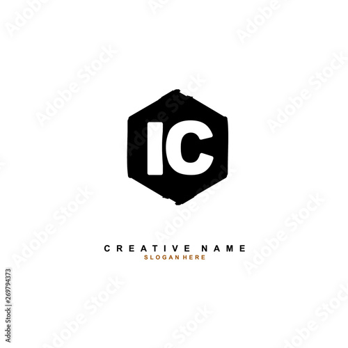I C IC Initial logo template vector. Letter logo concept