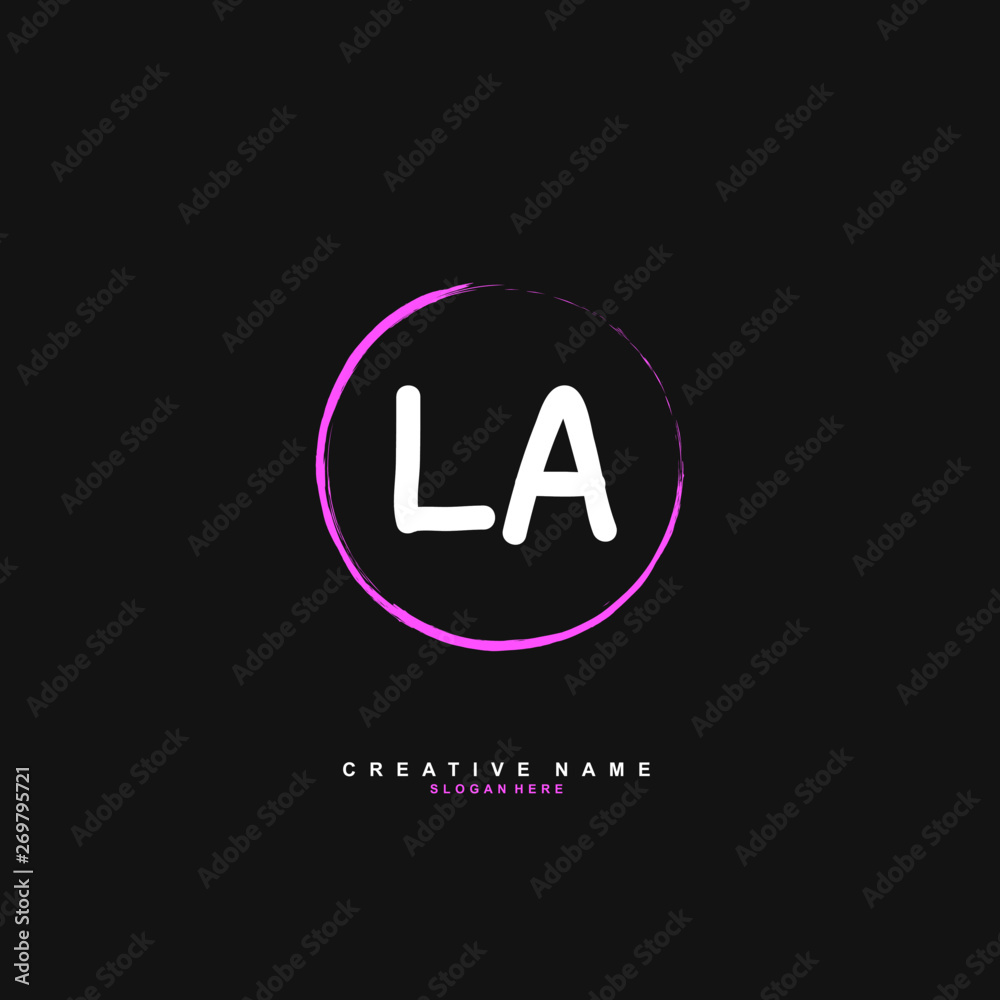 L A LA Initial logo template vector. Letter logo concept L A LA Initial logo template vector. Letter logo concept
