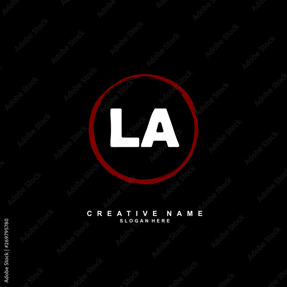 Obraz premium L A LA Initial logo template vector. Letter logo concept