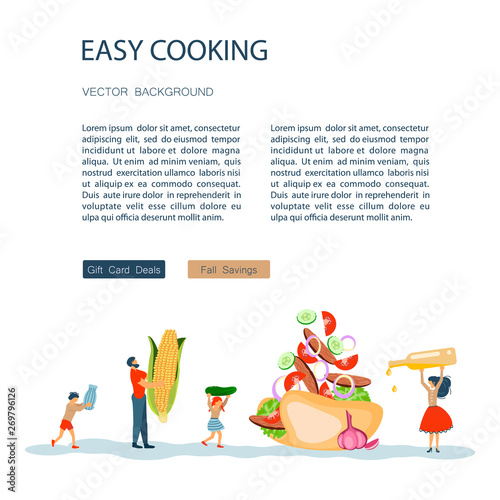 Happy Family tradition for cooking masterclass or recipe book