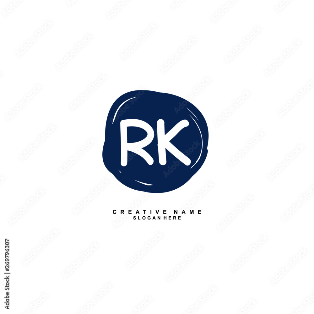 R K RK Initial logo template vector. Letter logo concept