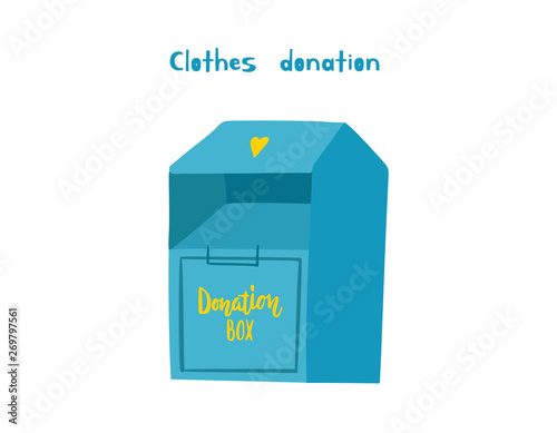 Modern flat vector cartoon illustration. Clothes donation