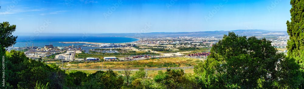Panoramic view of Haifa bay