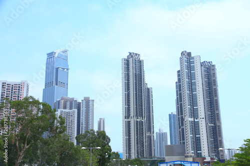 High Density Housing Development in Tsuen Wan  Hong Kong. Tsuen Wan is one of the new towns in Hong Kong 