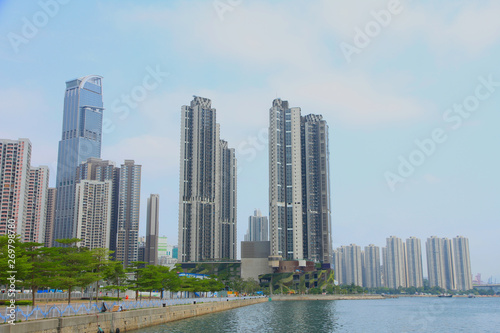 High Density Housing Development in Tsuen Wan, Hong Kong. Tsuen Wan is one of the new towns in Hong Kong 