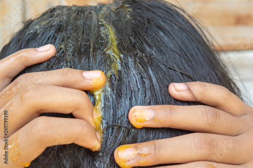 Egg yolk and hair treatment