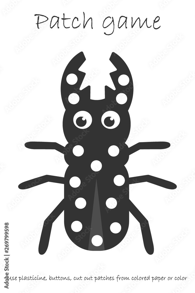 Education Patch game beetle for children to develop motor skills, use