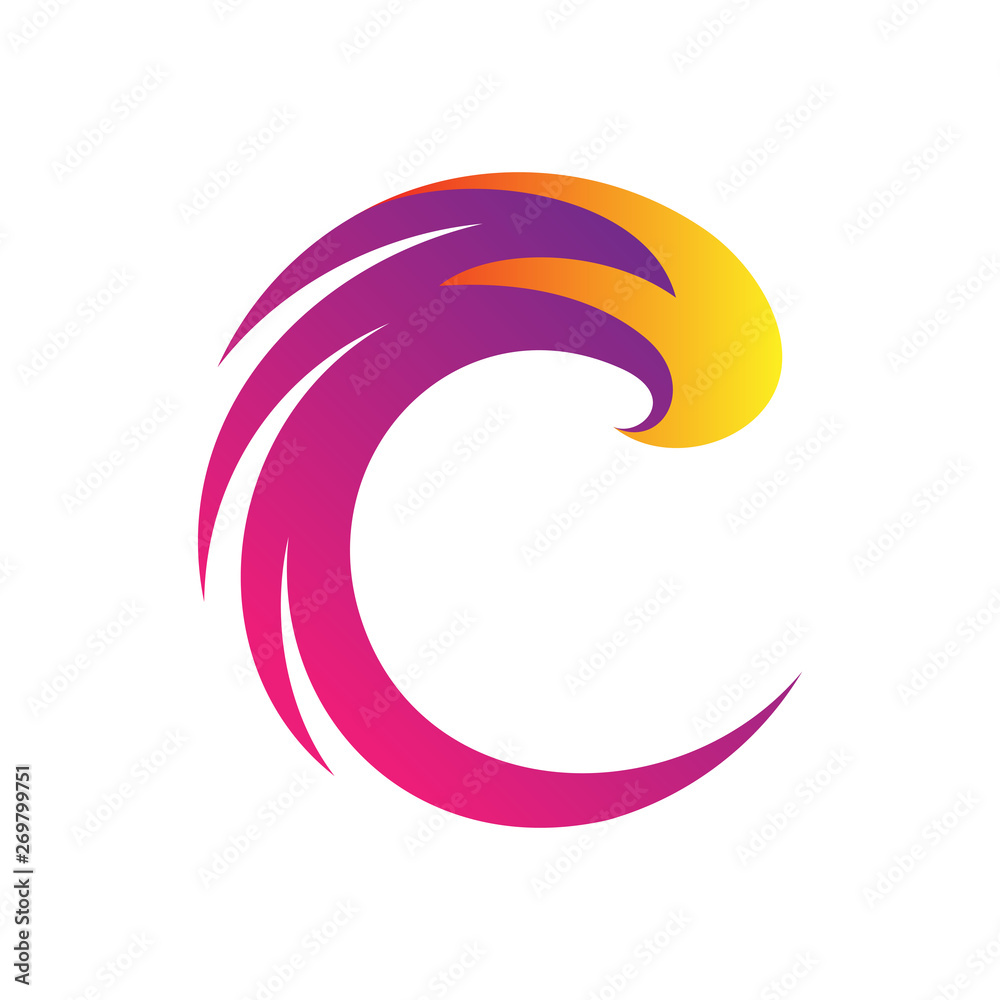 monogram/initial letter c logo design with fire swoosh shape Stock Vector |  Adobe Stock