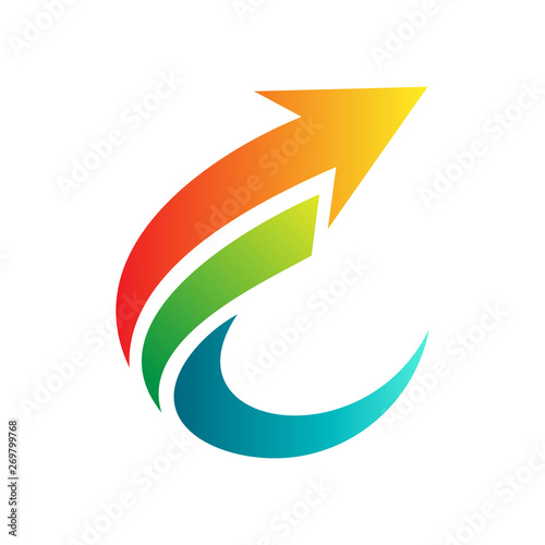 monogram/initial letter c logo design with arrow/spears