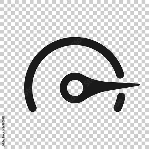 Speedometer level sign icon in transparent style. Accelerate vector illustration on isolated background. Motion tachometer business concept.