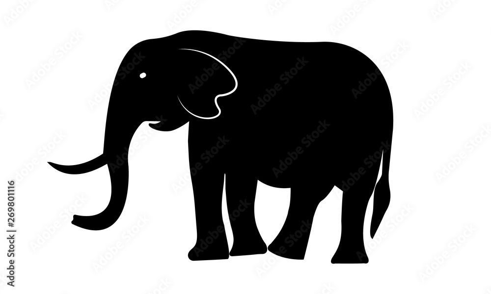Fototapeta premium Elephant vector icon for wildlife or safari themed designs
