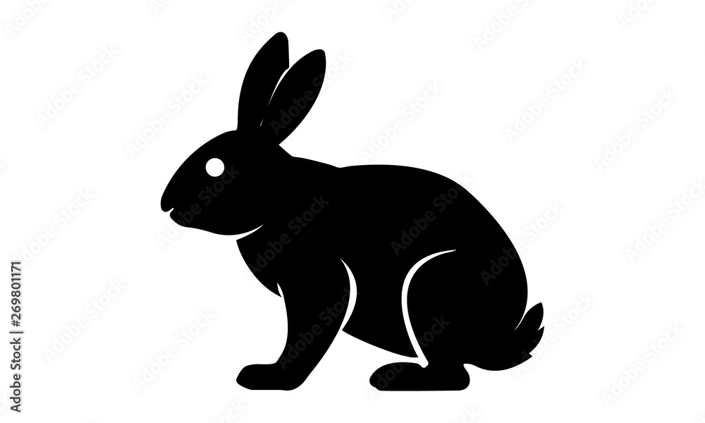 Fototapeta premium Rabbit icon vector for animal and wildlife concepts