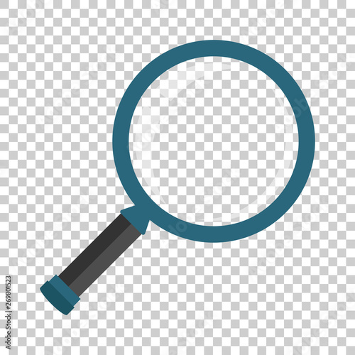 Loupe sign icon in transparent style. Magnifier vector illustration on isolated background. Search business concept.