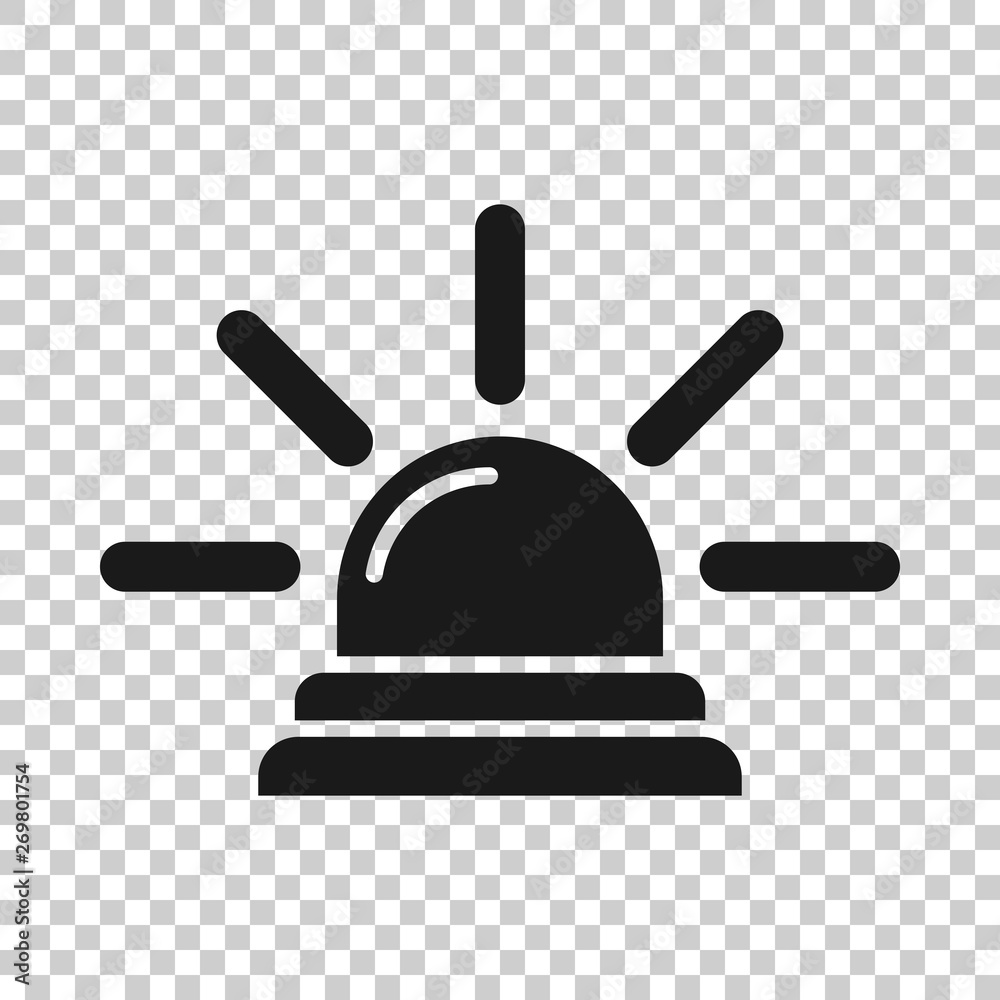 Emergency siren icon in transparent style. Police alarm vector illustration on isolated background. Medical alert business concept. Emergency siren icon in transparent style. Police alarm vector illustration on isolated background. Medical alert business concept.