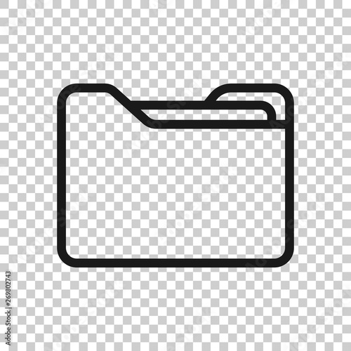 File folder icon in transparent style. Documents archive vector illustration on isolated background. Storage business concept.