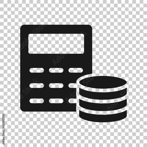 Money calculation icon in transparent style. Budget banking vector illustration on isolated background. Financial payment business concept.