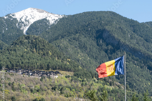 Flag of Andorra in Andorra la Vella