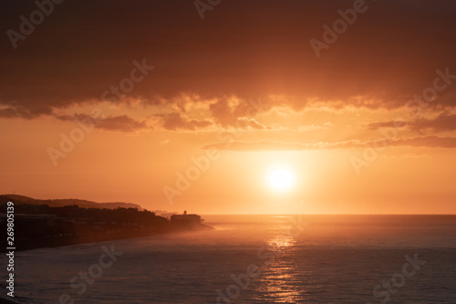 Sunrise over the sea in Marato  Barcelona  Catalonia  Spain