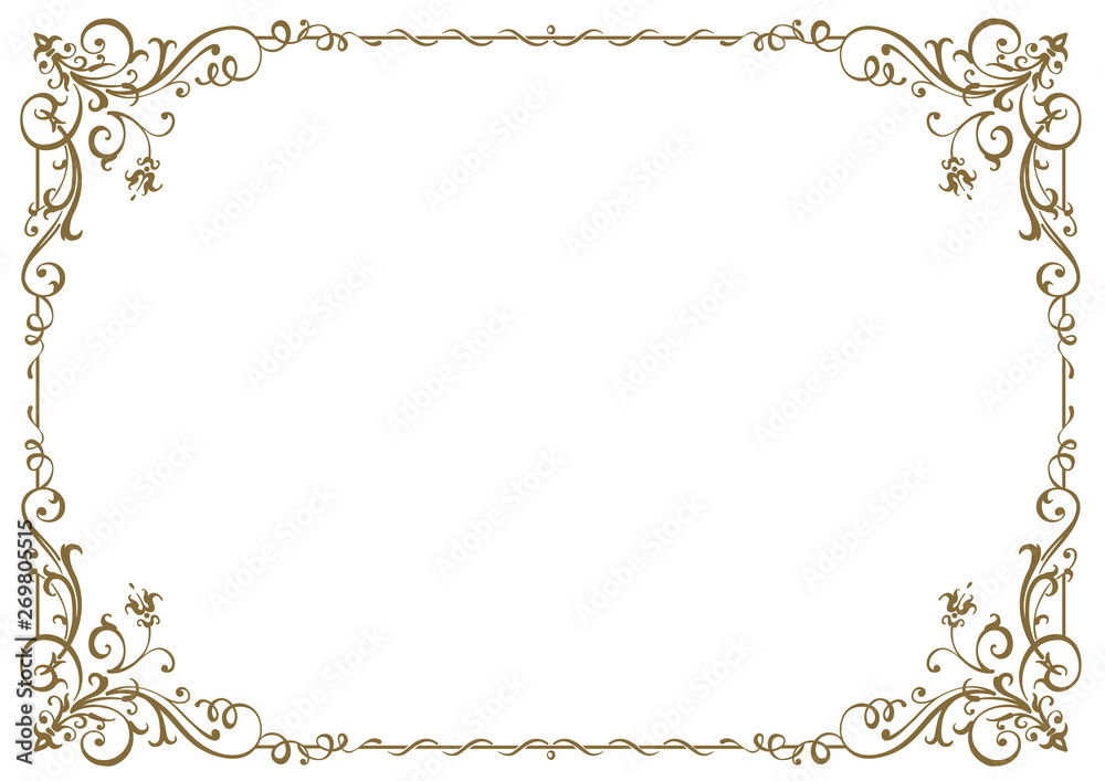 Calligraphic frame and page decoration. Vector illustration