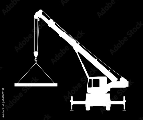 Crane Silhouette on a black background.