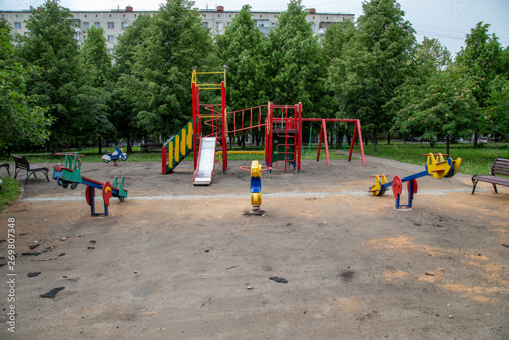 Repair (reconstruction) of the playground in the park. Moscow Repair (reconstruction) of the playground in the park. Moscow