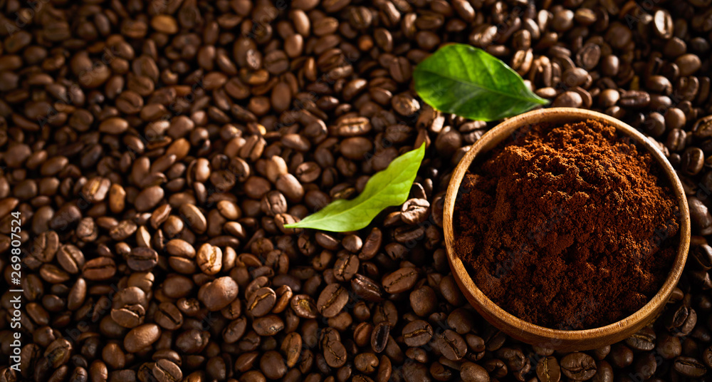 Bowl of freshly ground single origin coffee Bowl of freshly ground single origin coffee