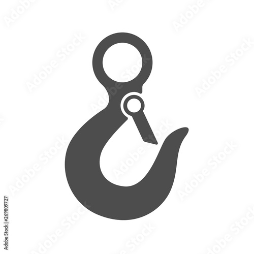 crane hook vector icon isolated on white background. crane hook flat icon for web, mobile and user interface design